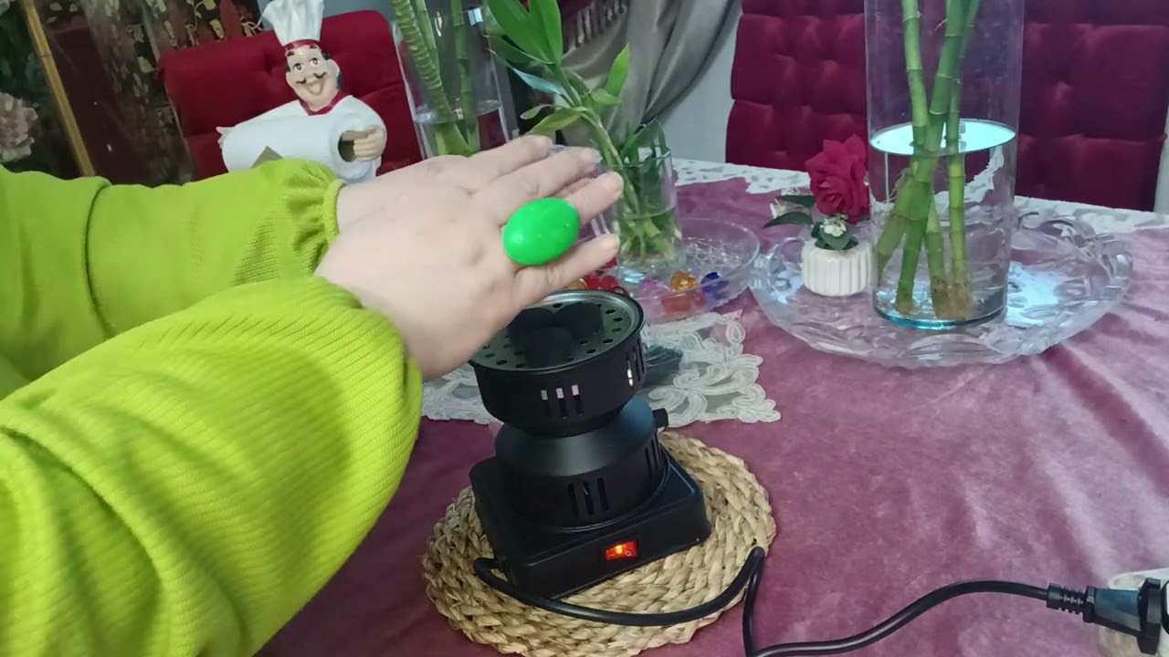 بخور يوم الجمعه بجهاز فحم سريع الاشتعال ربنا يبارك 