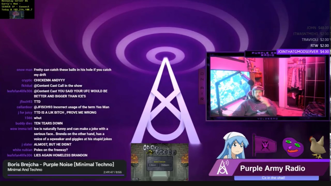 HAMPTON BRANDON CALLS IN TO PURPLE ARMY RADIO! Cx live stream fails Voldesad ice Poseidon
