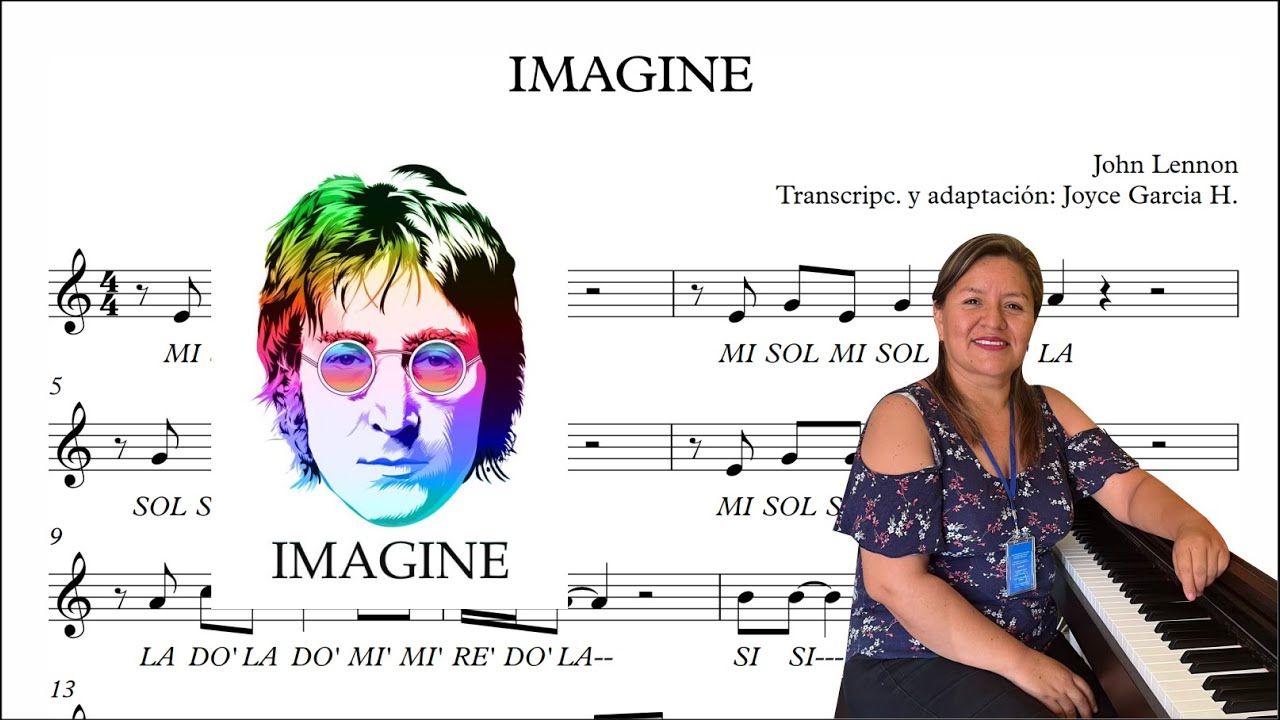 ✅✨🎶 Imagine. John Lennon - Partitura notas (Flauta, violín, melódica)
