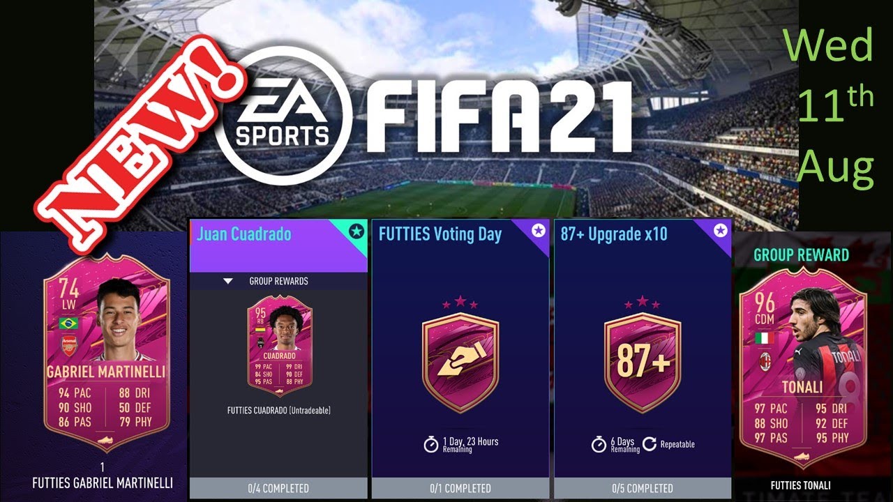 Fifa 21 - FUTTIES Tonali & Martinelli! plus INSANE Cuadrado card! & 87+ x10!