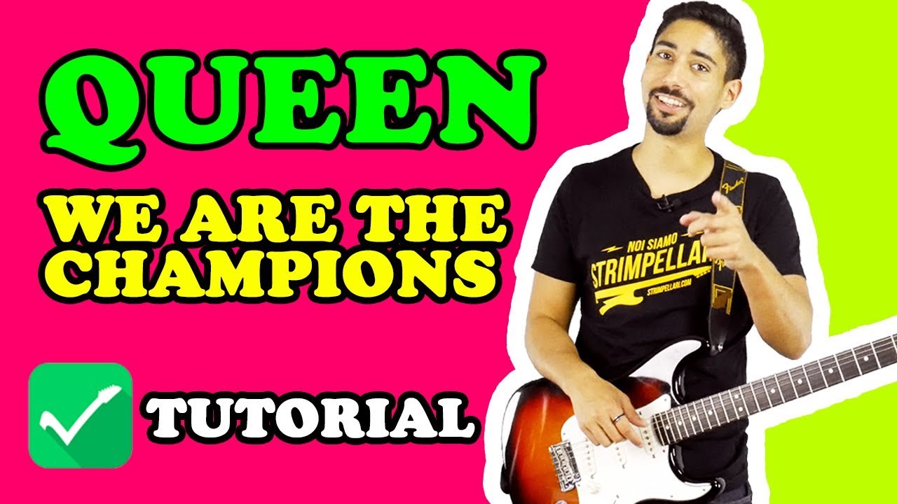 ➡️  WE ARE THE CHAMPIONS | QUEEN 🎸  Tutorial, Lezione di Chitarra Elettrica