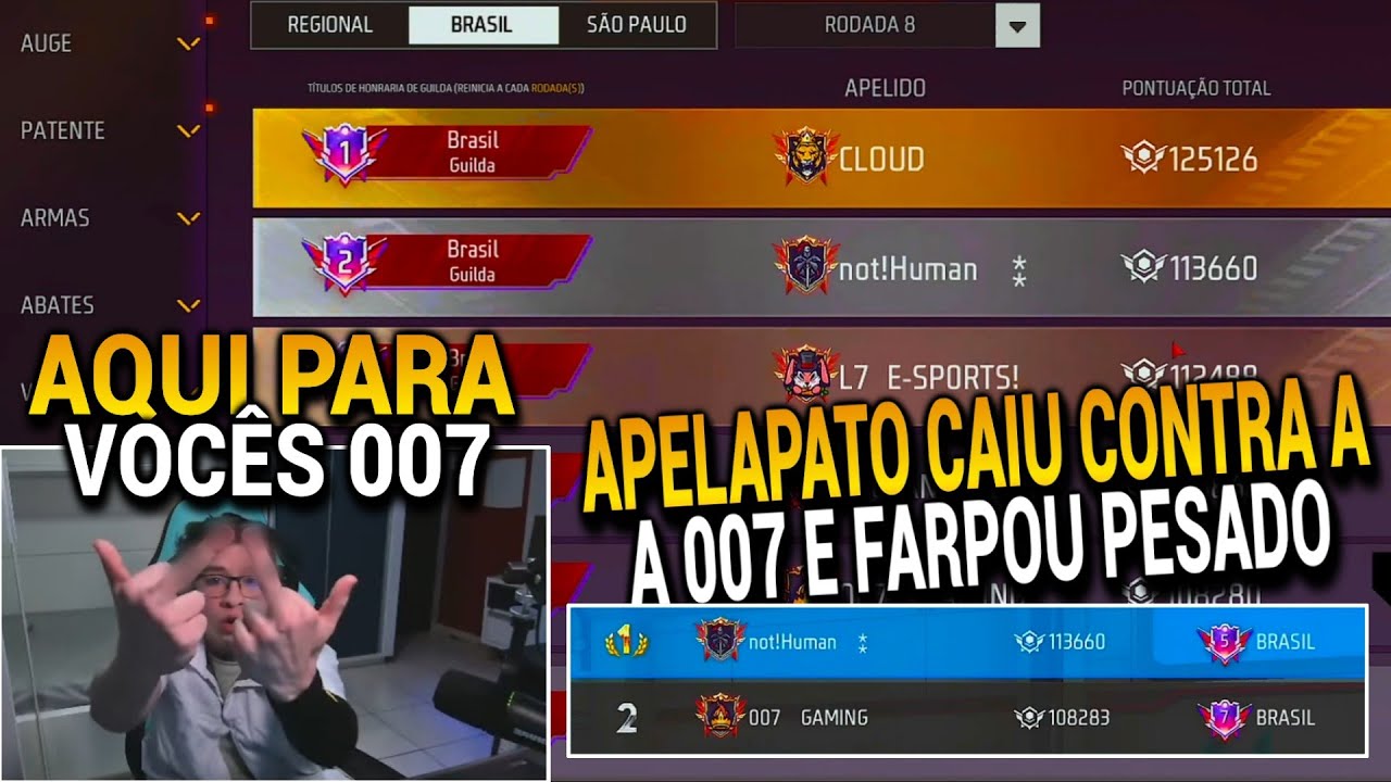 APPELAPATO'S REACTION TO SEEING NOTHUMAN IN THE TOP 2 IN BRAZIL, HE STILL FELL AGAINST 007 AND GA...