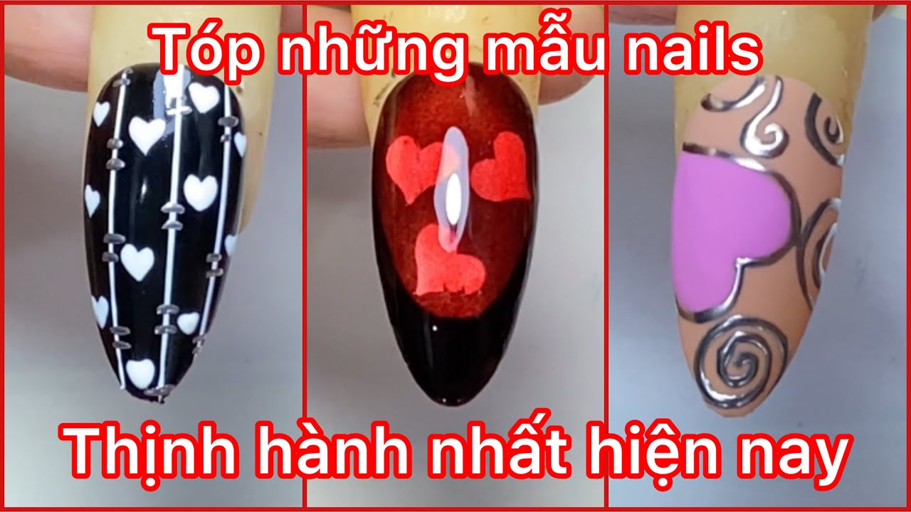 Cách design mẫu nails trái tim không cần vẽ / vẽ  trái tim cơ bản
