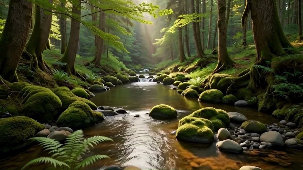 🧘😴🎵11 – Silent Forest Breathing- Beaver Creek 2 | 1 Hour, Forest Stream & Hang Drum Meditation Relax