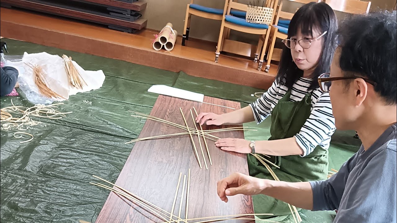 【六ツ目編みの底編み方法　伝統工芸士中岩孝二の竹細工教室】