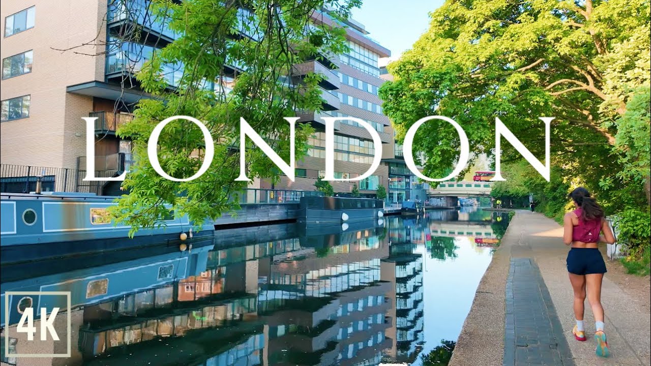Scenic London Morning Walk Along Regent&rsquo;s Canal to Islington 4K