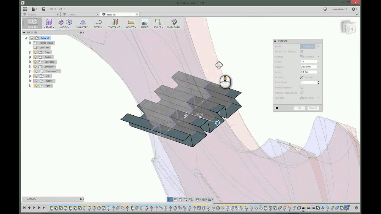 Slicing a model with a dovetail joint in Fusion360