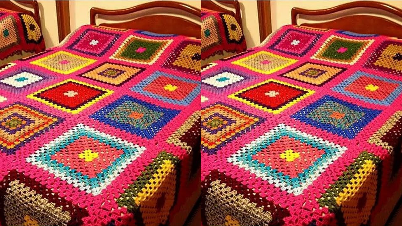 Latest and Stylish Free Crochet Bedsheets patterns / Multi Color Eassy Knitting Qurassiya Trends 
