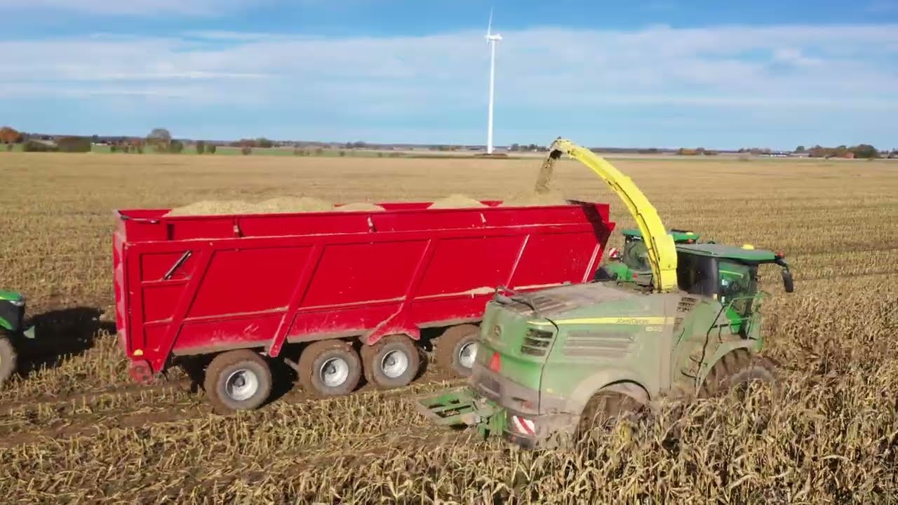 Maize harvest 2025 with Metsjö MetaK 120 | 90 M3 trailer | Four axle trailer | ISOBUS |Wet condition