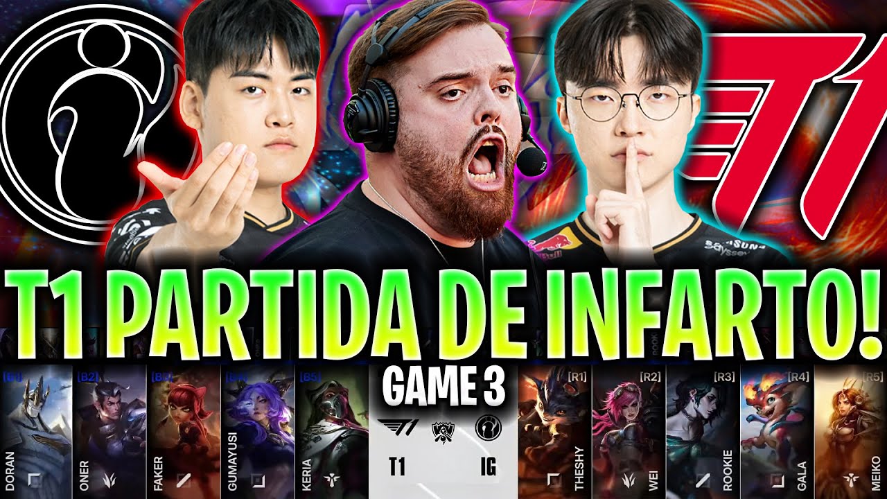 IBAI CASTEA LA PARTIDA MÁS ÉPICA DE T1! 😱INFARTO TOTAL!🔥 | IG vs T1 Game 3 WORLDS 2025 PLAY-IN IBAI