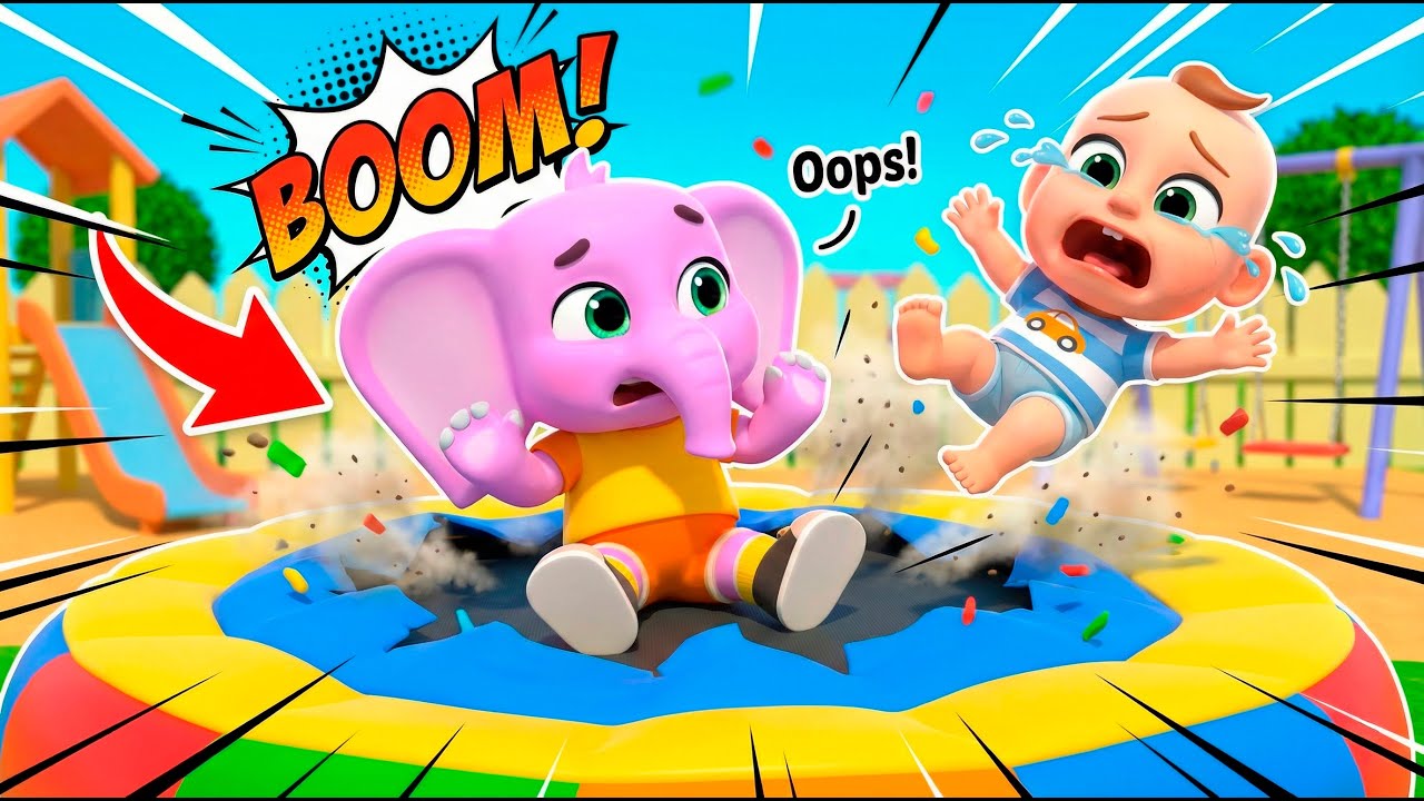 Trampoline Pop Boo Boo Song | Almama Nursery Rhymes & Kids Songs