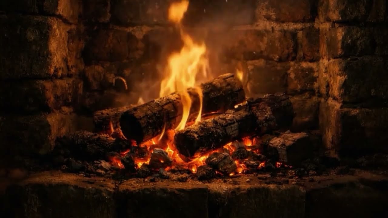 Rustic Cabin Fireplace 🔥 8 Hours of Cozy Crackling Fire Sounds | Winter Cabin Ambience for Sleep