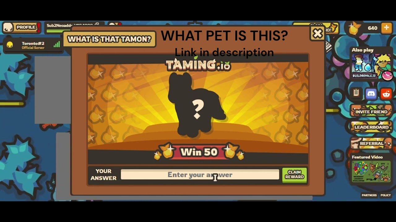 (GUESS THE ANIMAL) 50 FREE GAPPLES - TAMING.IO *LIMITED TIME LEFT*