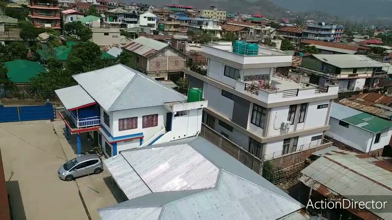 Churachandpur (Lamka) town panoramic view from Salem veng