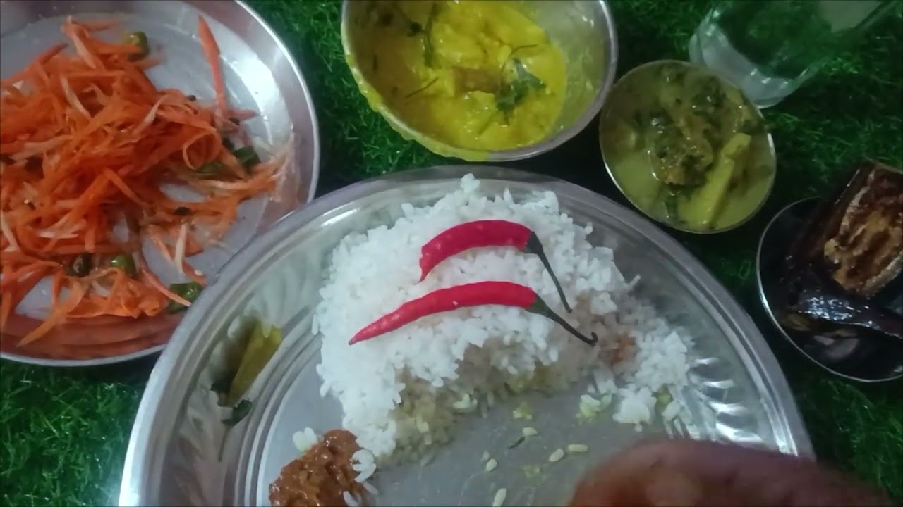 Thursday special vage thali eating show.. #dalbhat #brinjalfry #ricerecipe #virelvideo #viral 
