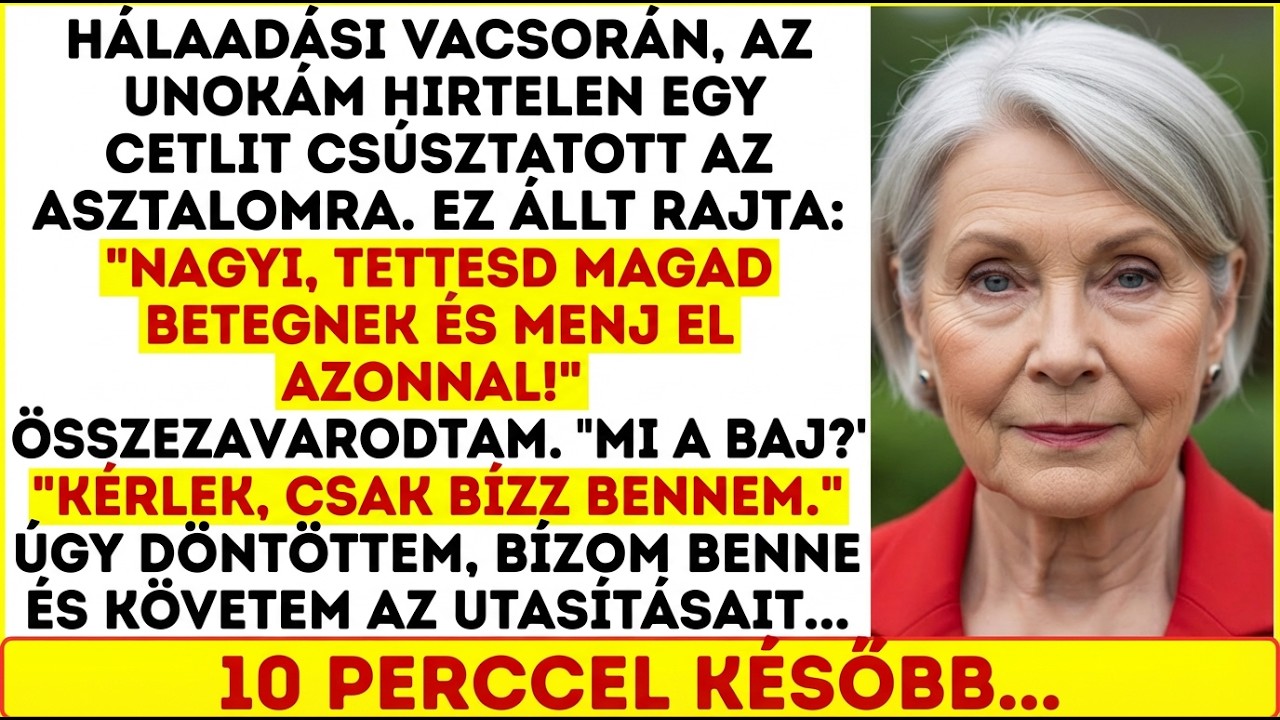 „Nagyi, Tettesd Betegnek Magad És Menj El MOST!” Írta Az Unokám Vacsorán. 10 Perc Múlva…