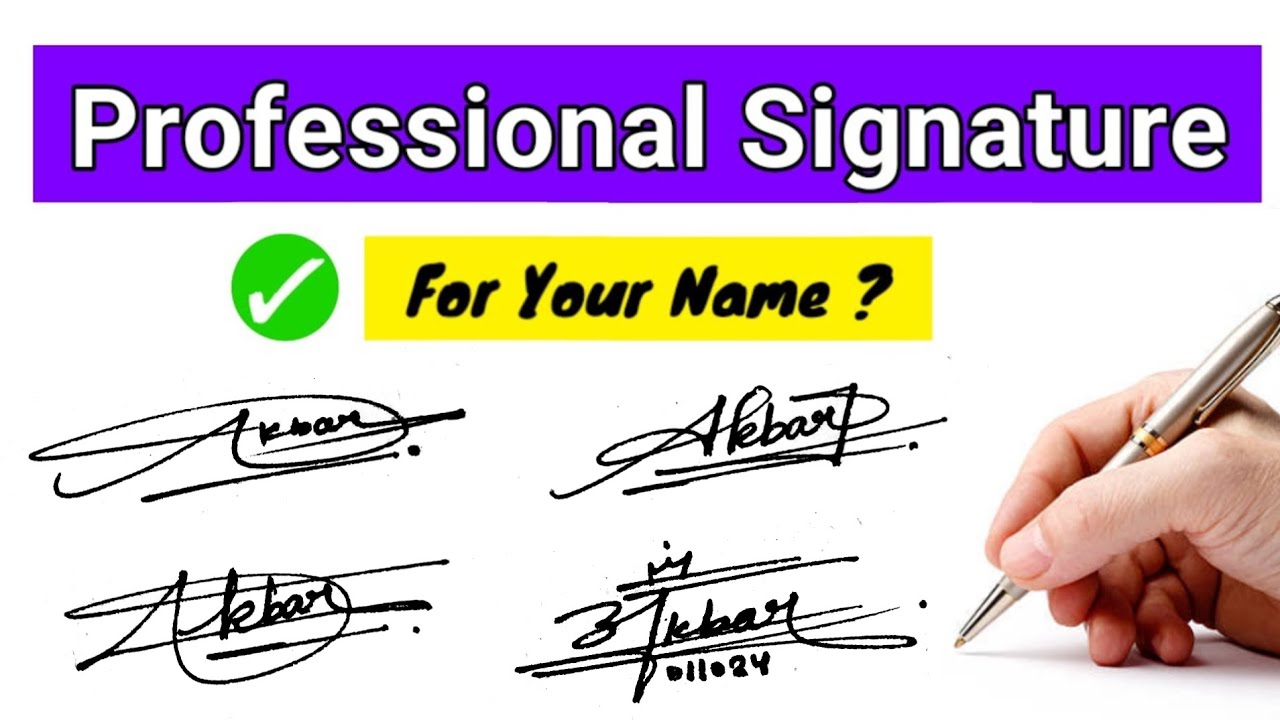 Akbar name signature style | Alphabet A signature style | A signature | A name signature