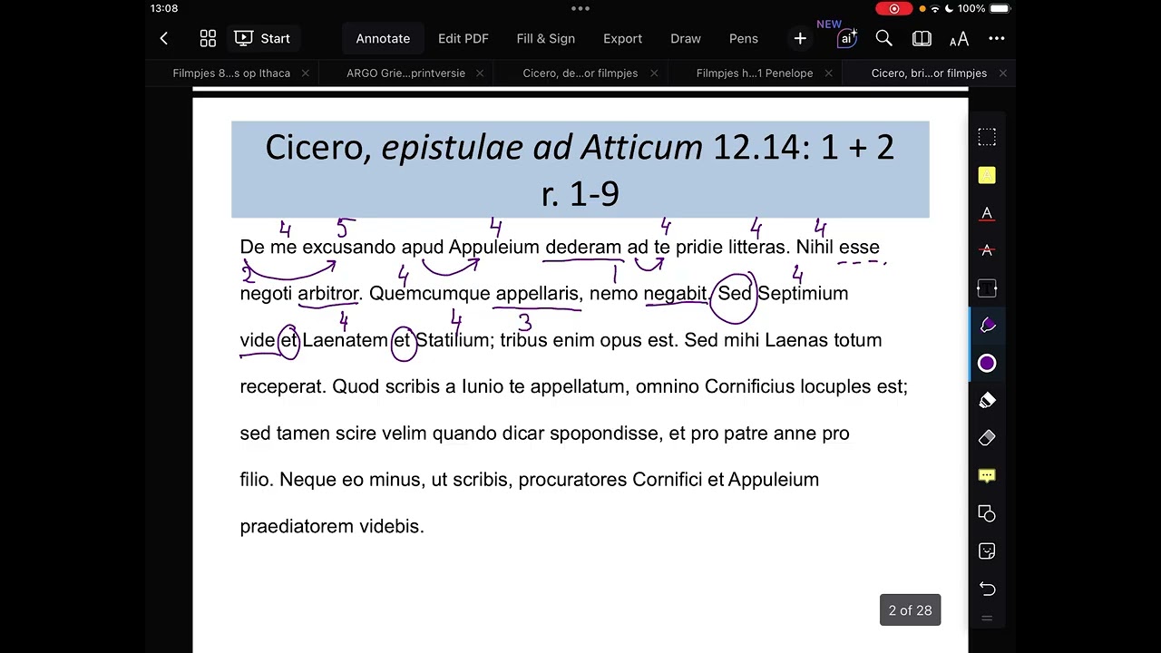 Cicero Epistulae ad Atticum 12.14 1 + 2 Regel het maar!