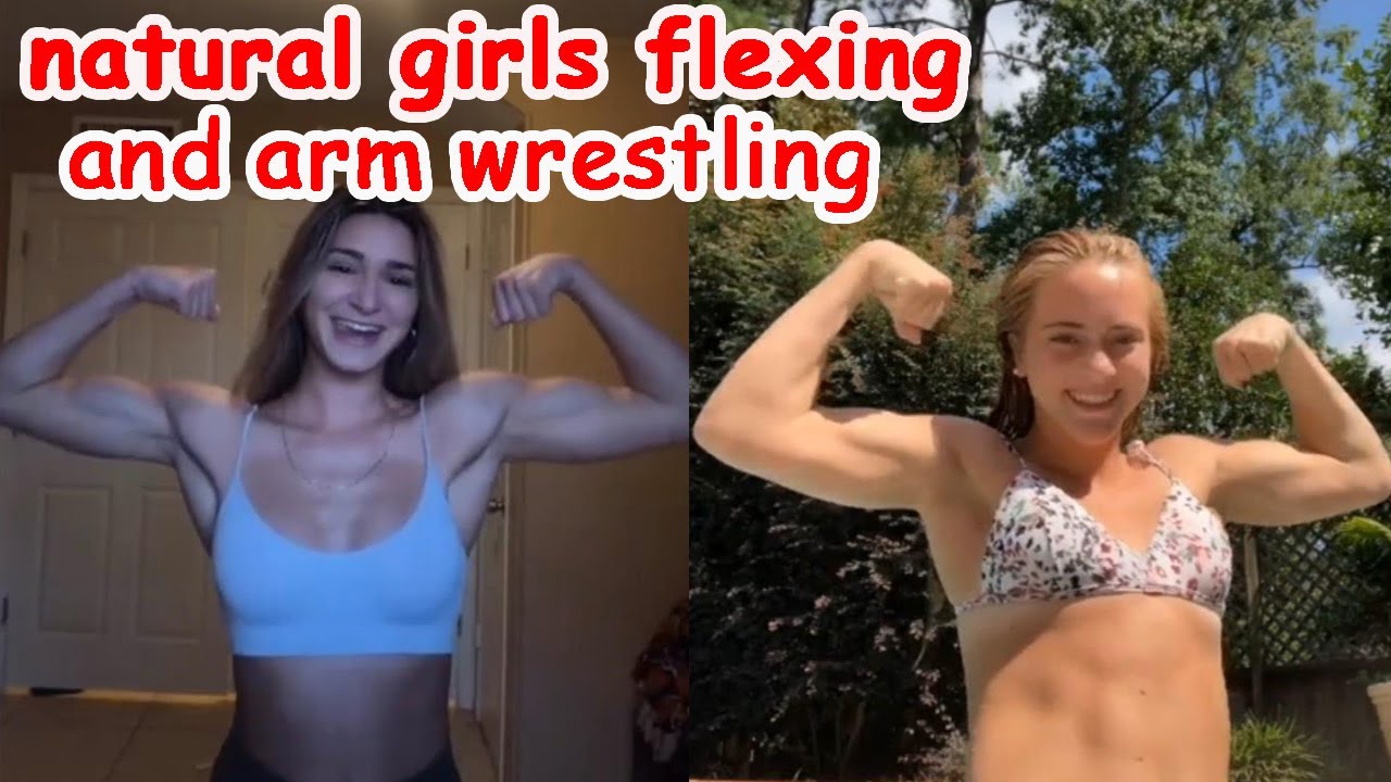 GIRLS FLEXING BICEPS AND ARM WRESTLING!