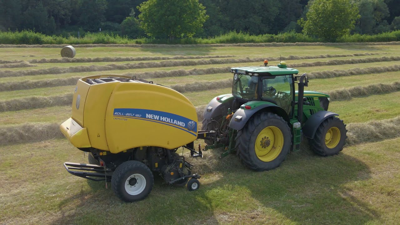 HEU PRESSEN 2021 | John Deere 6R + New Holland Roll-Belt 180 | Agrargenossenschaft Bad Dürrenberg