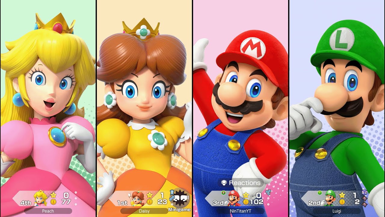Super Mario Party Jamboree - Mario vs Luigi vs Peach vs Daisy - Rainbow Galleria