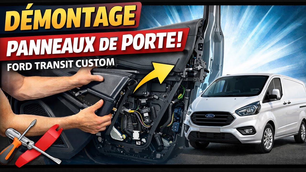 Démontage panneaux portes FORD TRANSIT CUSTOM