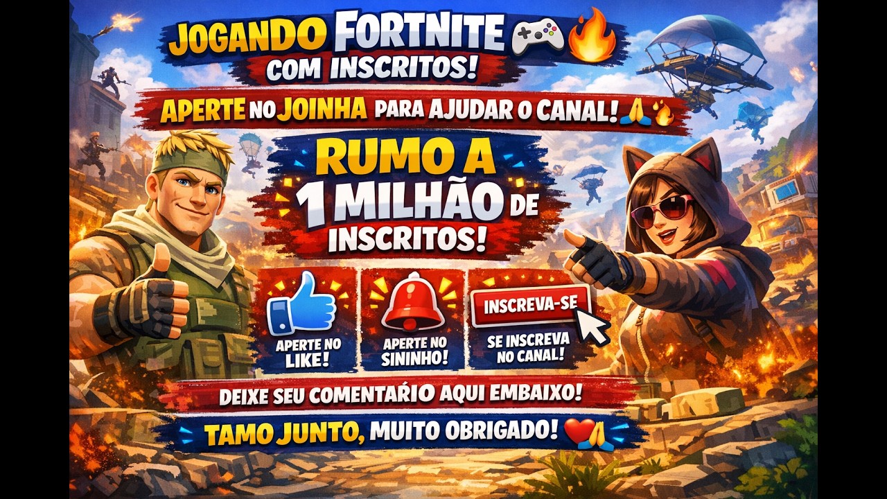 JOGANDO FORTNITE COM INSCRITOS! 🎮🔥 Vem Jogar Comigo Agora! (Partidas Amigáveis)