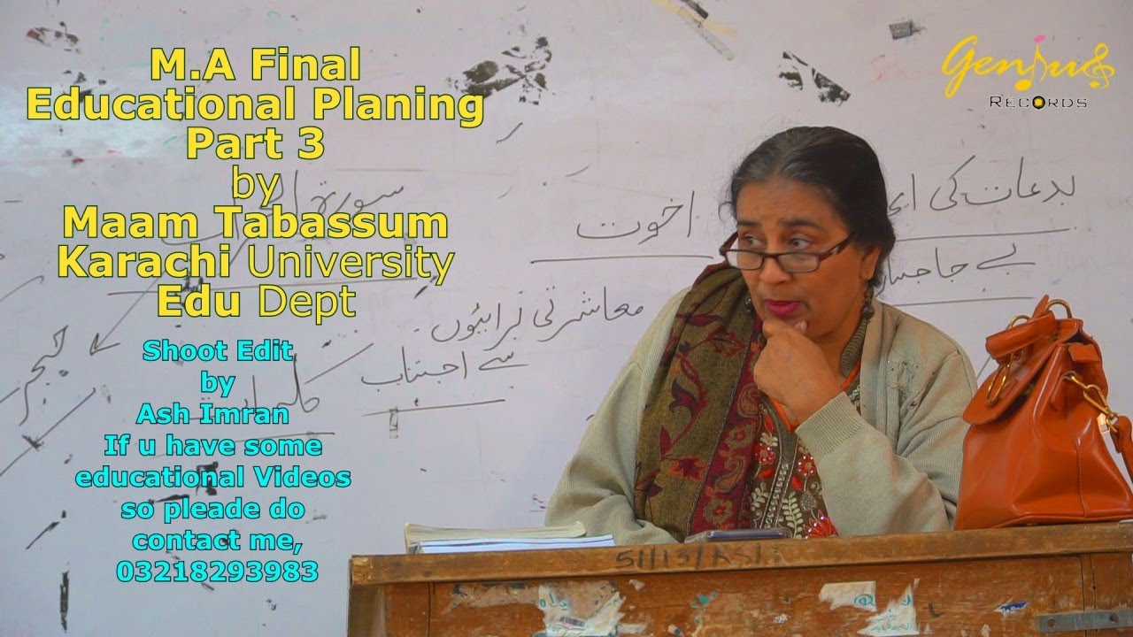 M.A Final ||Part 3 ||  Educational Planing by Maam Tabassum