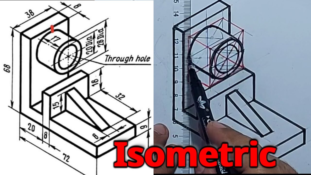 شرح رسم المنظور الهندسى  الايزومتريك بطريقة بسيطة جدا