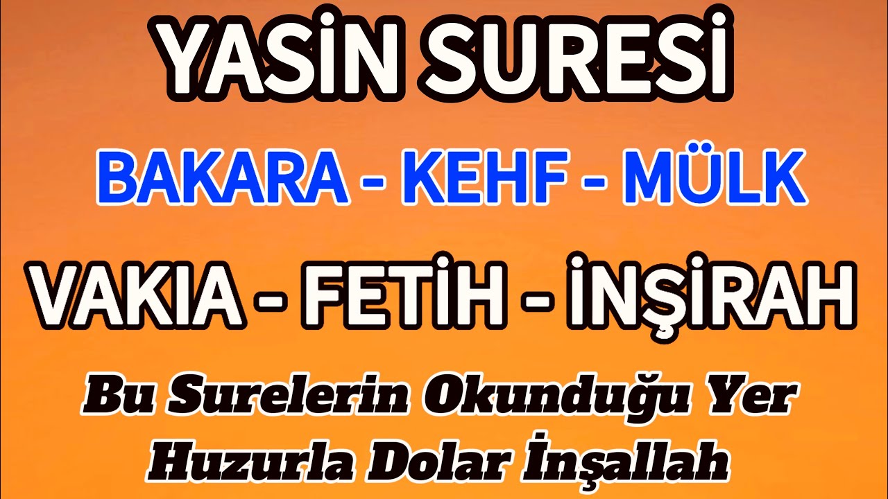 Yasin Suresi - Bakara Suresi - Kehf Suresi - Mülk - Vakıa - Fetih Suresi Ve İnşirah Suresi Dinle🤲🏻