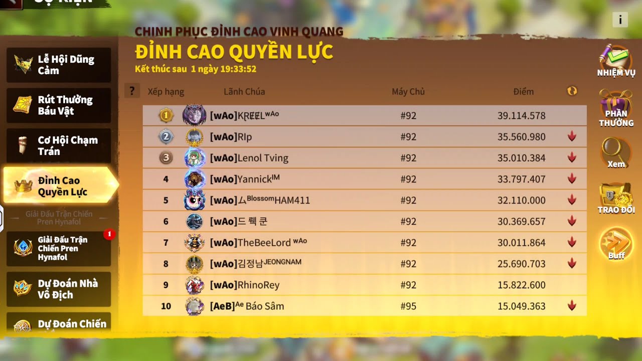Đẩy 40m pow đua thiên đỉnh acc Boss Kisone trong 15 phút tiêu đề có kịp không. AE cùng xem nhé#COD