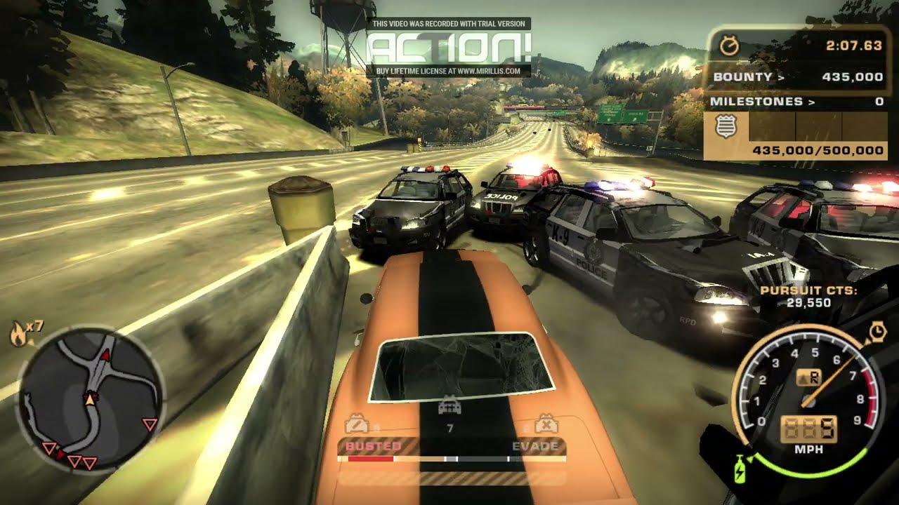 Need for Speed Most Wanted - Police pursuit at heat level 7