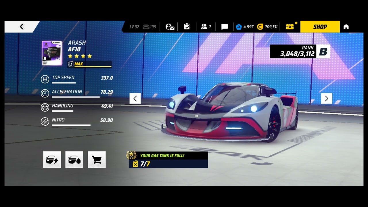 Level 37 car 195 Ds 12