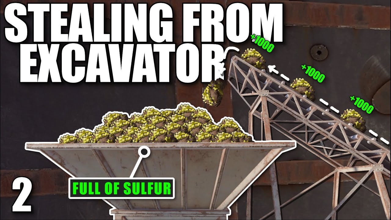 I STOLE THIS CLANS SULFUR FROM GIANT EXCAVATOR | Solo Rust