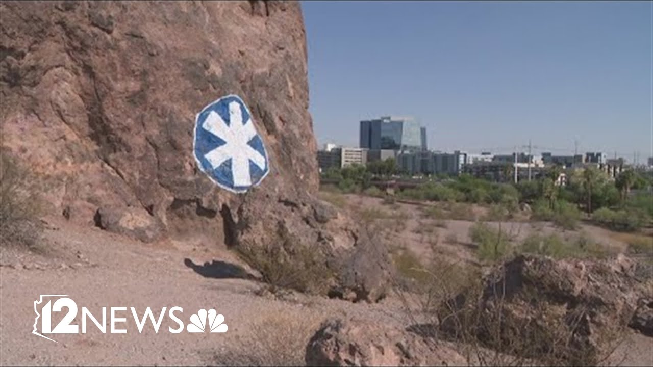 Side of butte in Tempe vandalized with 10-foot painted asterisk