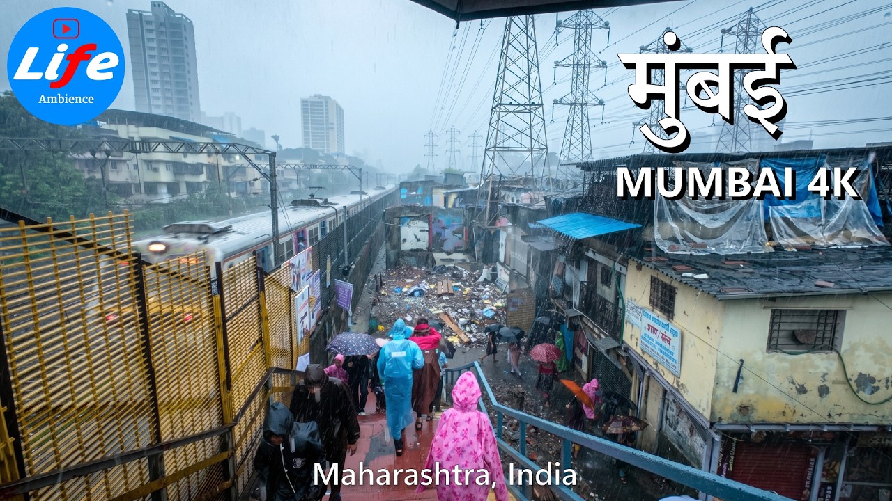 Heavy Rain Walk in Dharavi, Mumbai &mdash; Walking Asia's Biggest Slum in the Rain [4K] 🇮🇳
