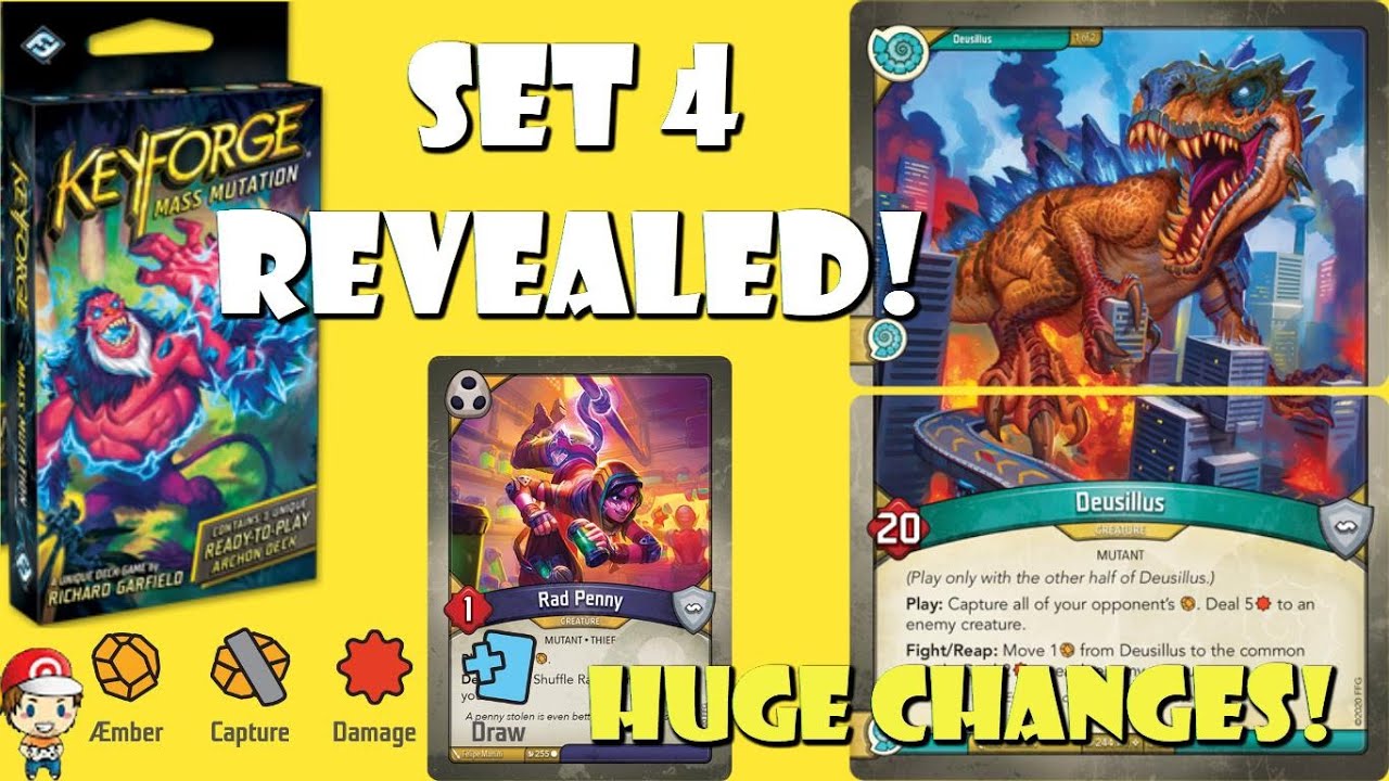 New Keyforge Set Revealed: Mass Mutation! (Giant Double Cards, Mutants, Enhancements!)