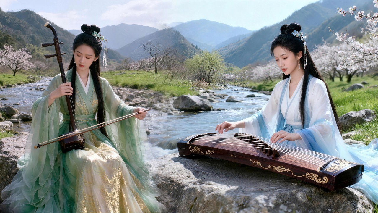 古箏二胡 · 清音綠野｜古風助眠音樂・深度放鬆・靜心療癒｜Guzheng & Erhu Green Fields Serenity Sleep Music 🌿🎶