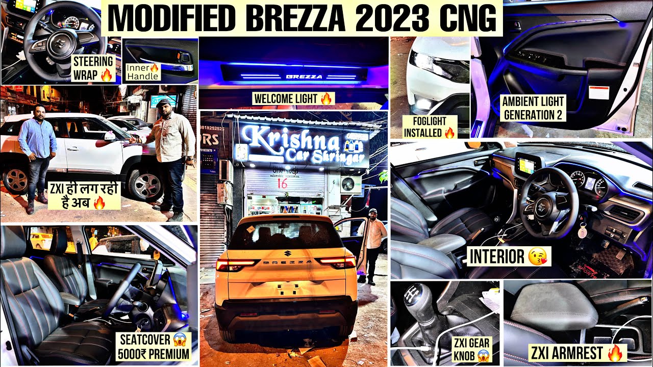 Brezza 2023  modification 🔥 Brezza 2023 Armrest 😱 Brezza 2023 lxi to zxi modification 🔥