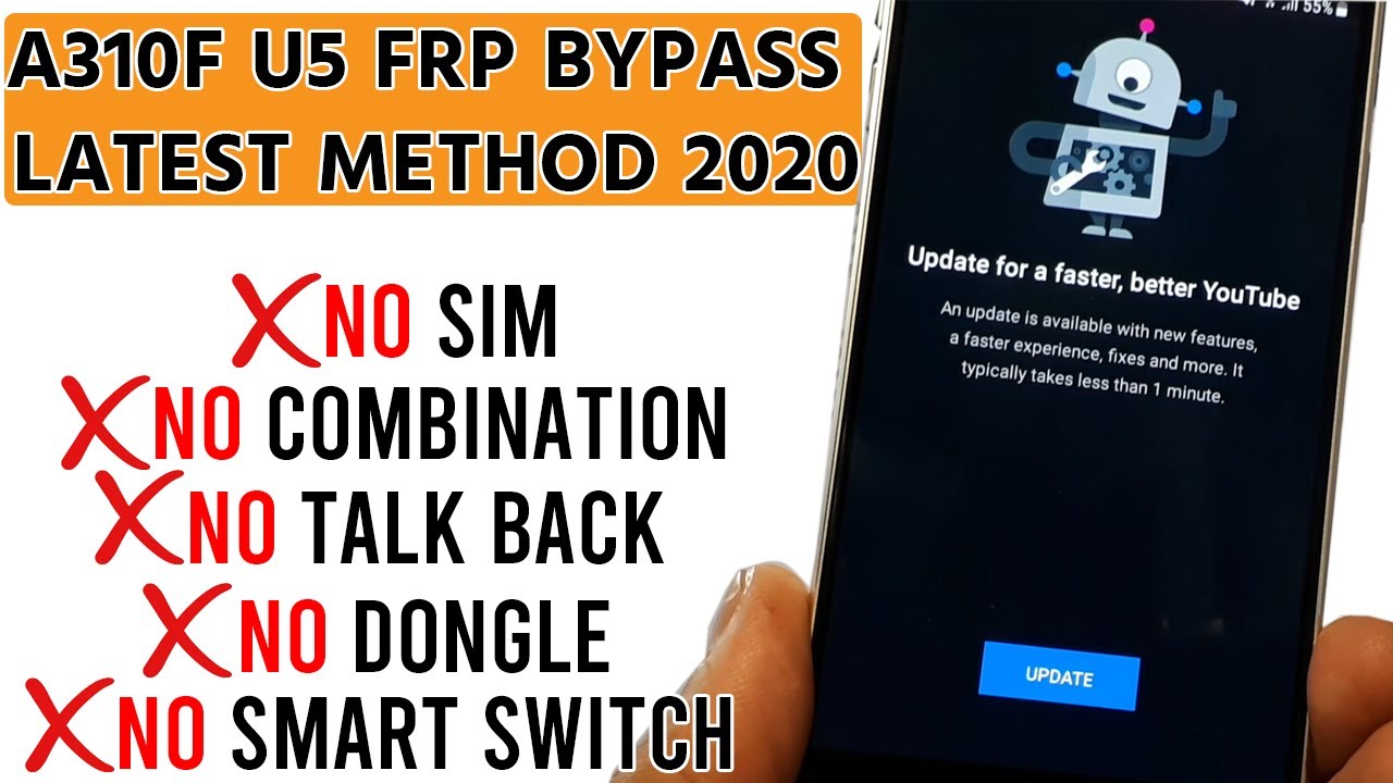 Samsung A310F (A3 2016) U5 Android 7 FRP Google Account Bypass. No Talkback, PIN, Combination