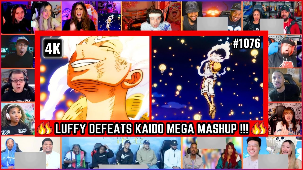 🔥LUFFY DEFEATS KAIDO MEGA REACTION MASHUP- One Piece Episode 1076 Mega Reaction Mashup #onepiece1076