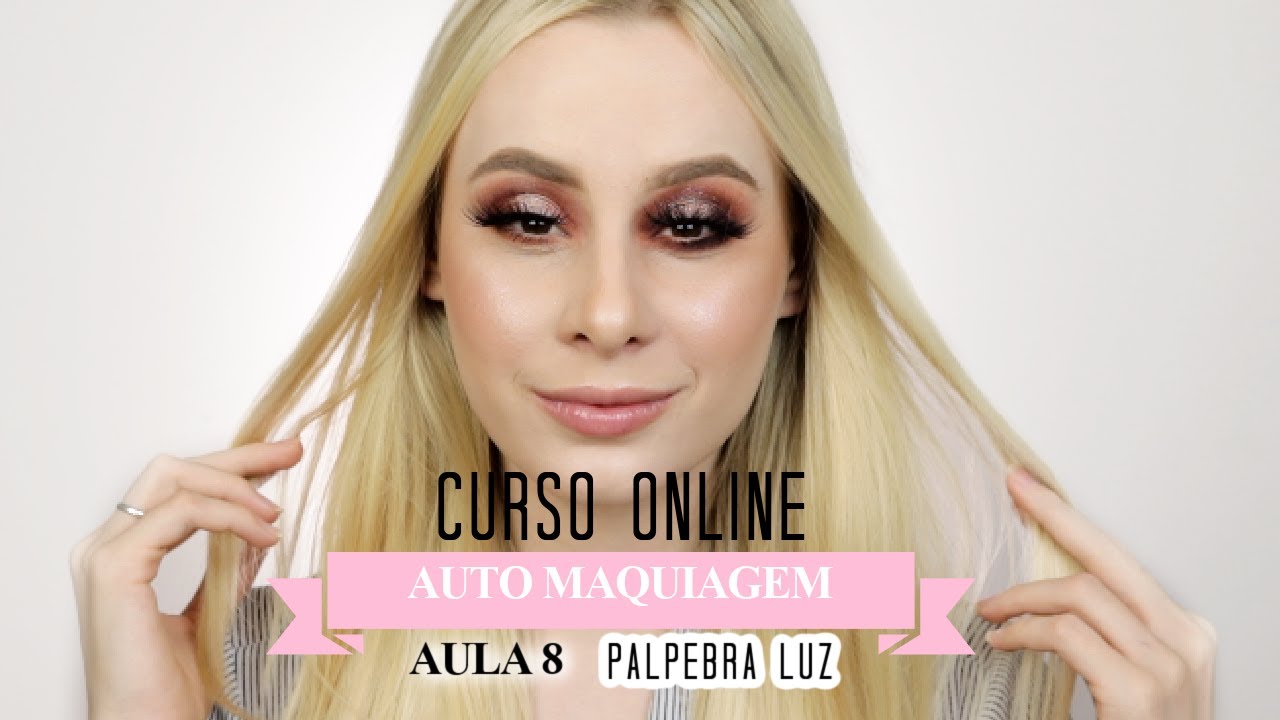 curso auto GRATUITO aprenda se maquiar PÁLPEBRA LUZ aula 8 | AMANDA PASTORE