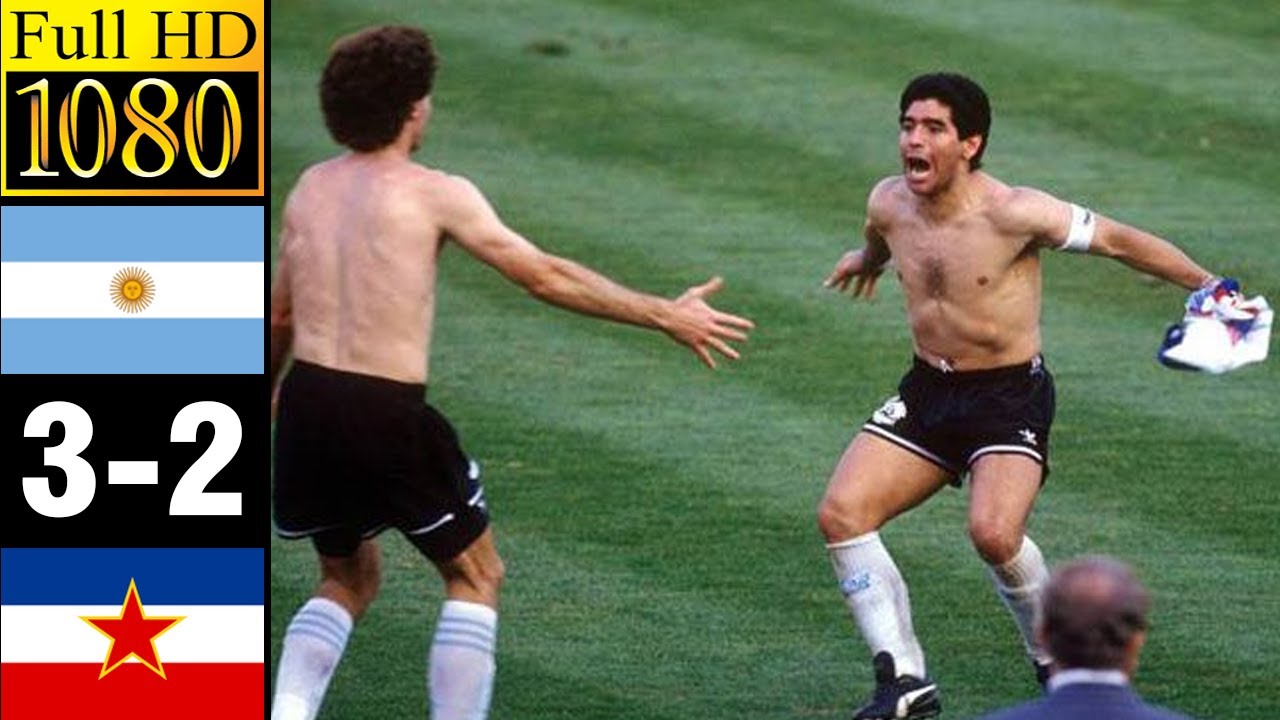 Argentina 0-0 (3x2) Yugoslavia Quarter Finals World Cup 1990 | Full highlight | 1080p HD - Maradona