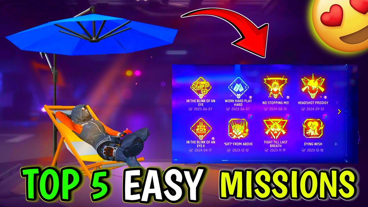 HOW TO COMPLETE ACHIEVEMENTS HIDDEN MISSION || TOP 5 EASY MISSIONS || FREE FIRE 🔥