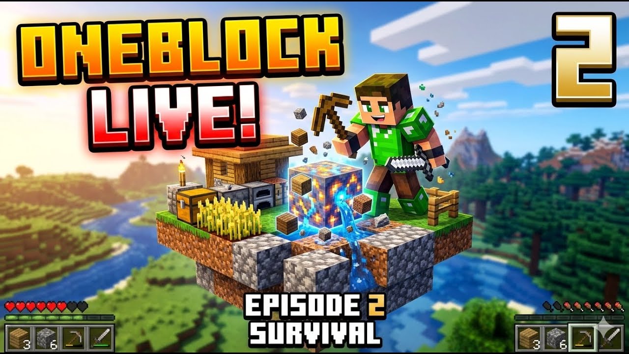 Minecraft One Block Survival LIVE Day 2 🌍 | My Island is Growing!