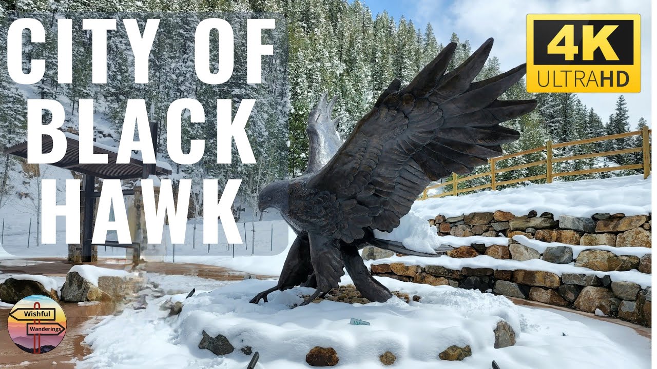 Driving Through The City of Black Hawk in Snow/Rain from I-70 Idaho springs, Colorado