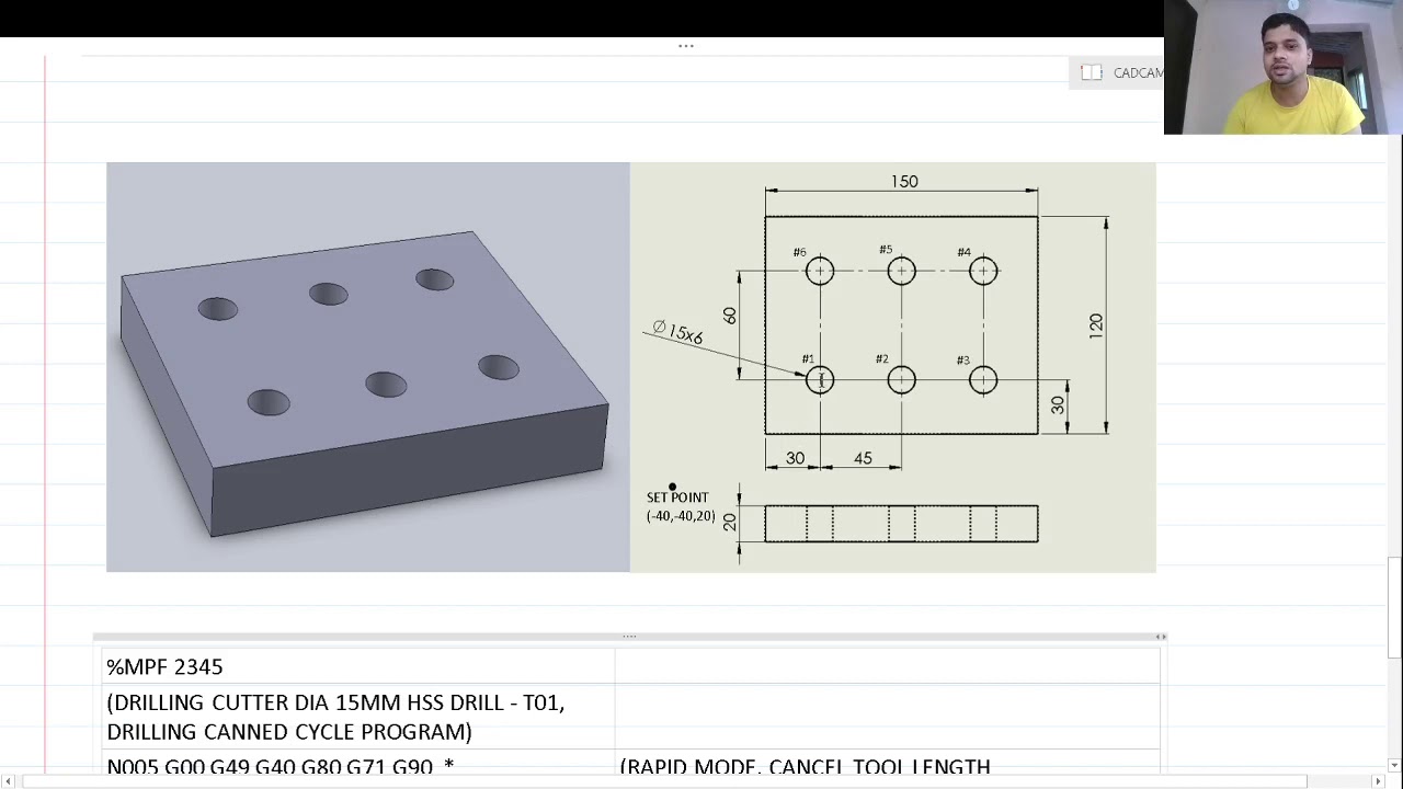 Manual Part Programming - Drilling - 3