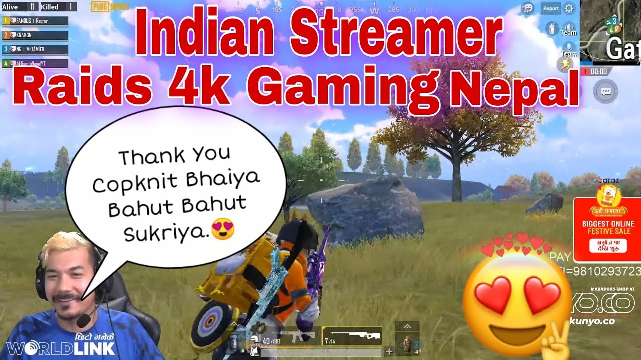Copknit Raiding 4k Gaming Nepal / Indian Streamer Raiding 4k 😍 -Aneel yt