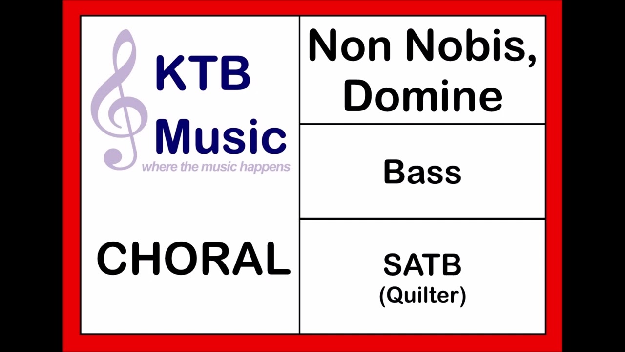 Non Nobis, Domine (Quilter) SATB Choir [Bass Part Only]*from letter C