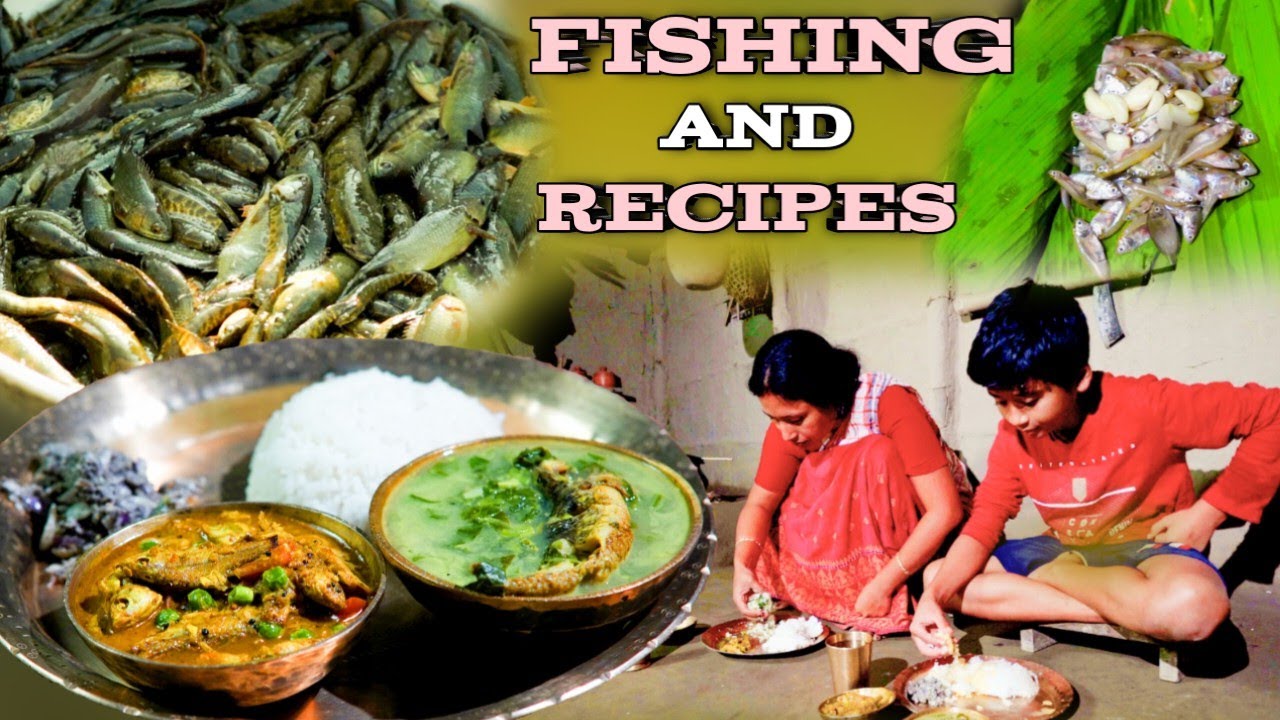 পুখুৰীত মাছ ধৰা আৰু মাছৰ বিবিধ গাঁৱলীয়া আঞ্জা । Village food ।
